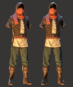 A 3D render of an outfit worn by miners